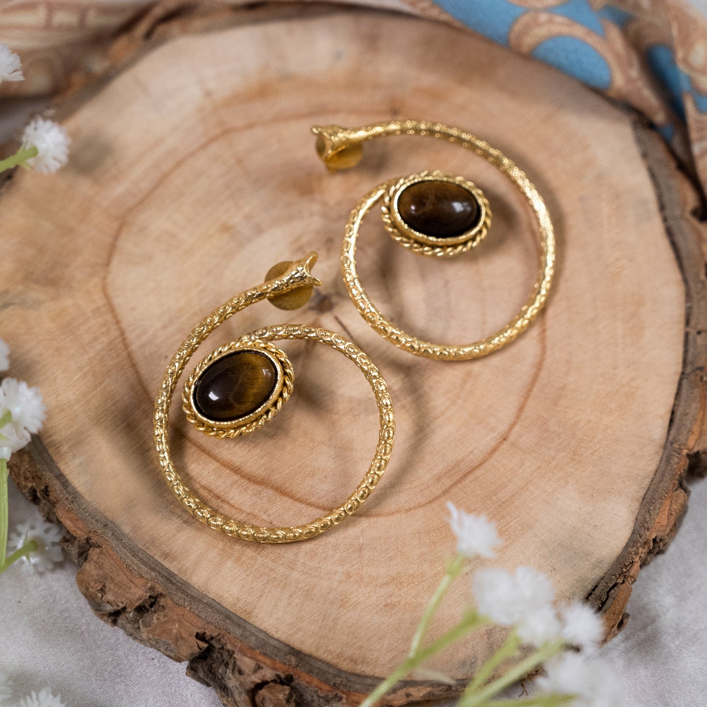 Gold Snake Hoop Earrings