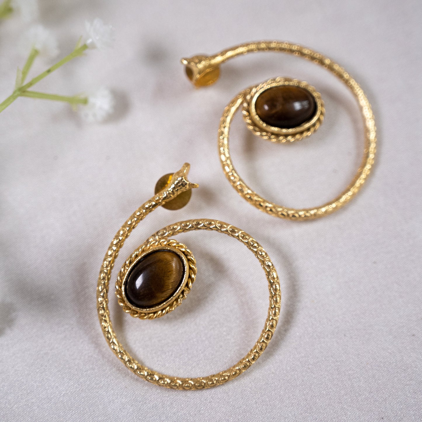 Gold Snake Hoop Earrings