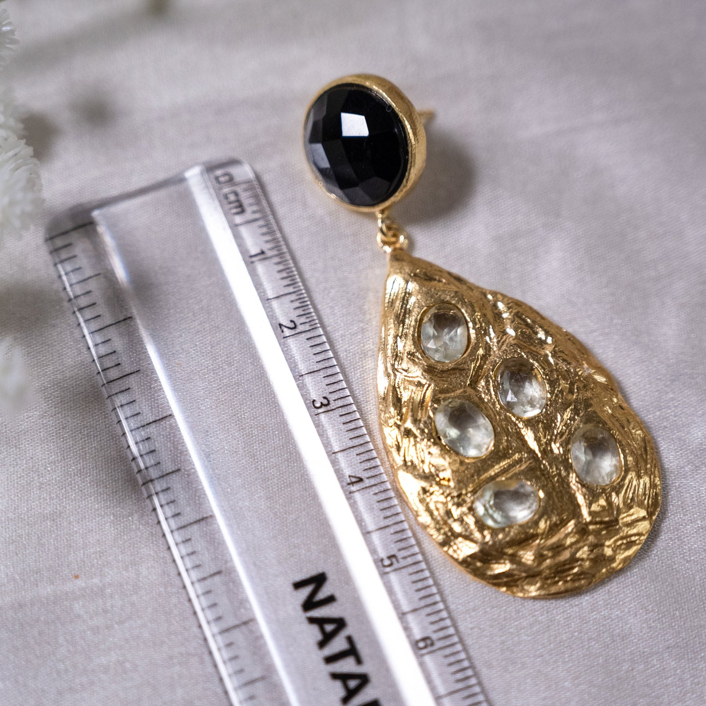 Black Gold Drop Earrings