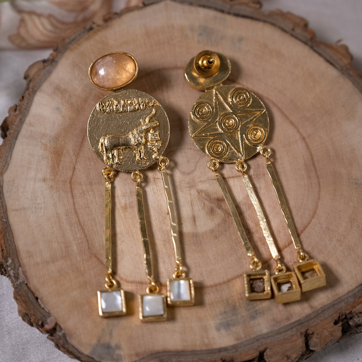 Gold Coin Boho Earrings