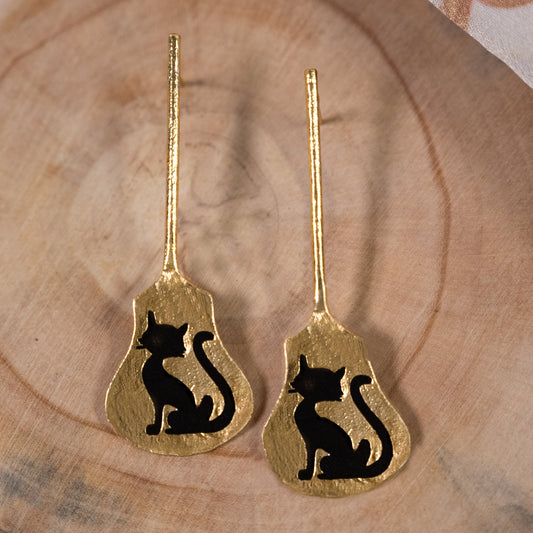 Black Cat Boho Earrings