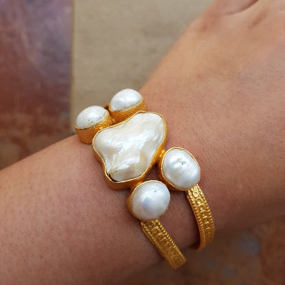 Baroque Pearl Cuff Bracelet