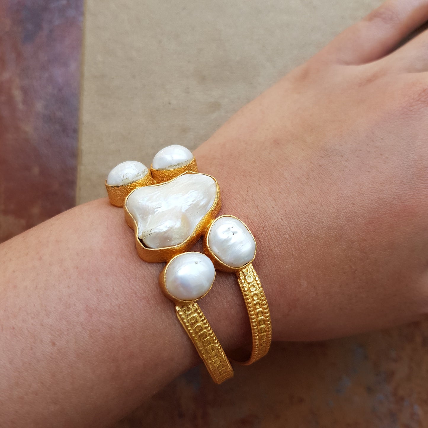 Baroque Pearl Cuff Bracelet