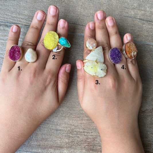 Druzy Agate Ring