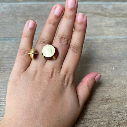 Purple Gold Chunky Cocktail Ring