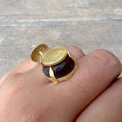 Purple Gold Chunky Cocktail Ring