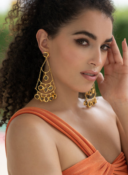 Long Chunky Drop Earrings