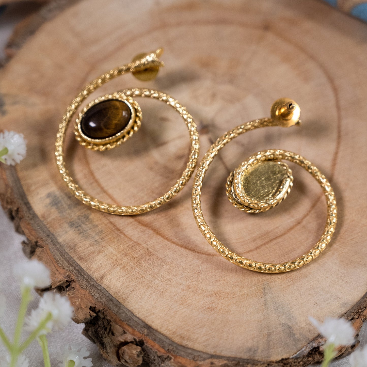 Gold Snake Hoop Earrings