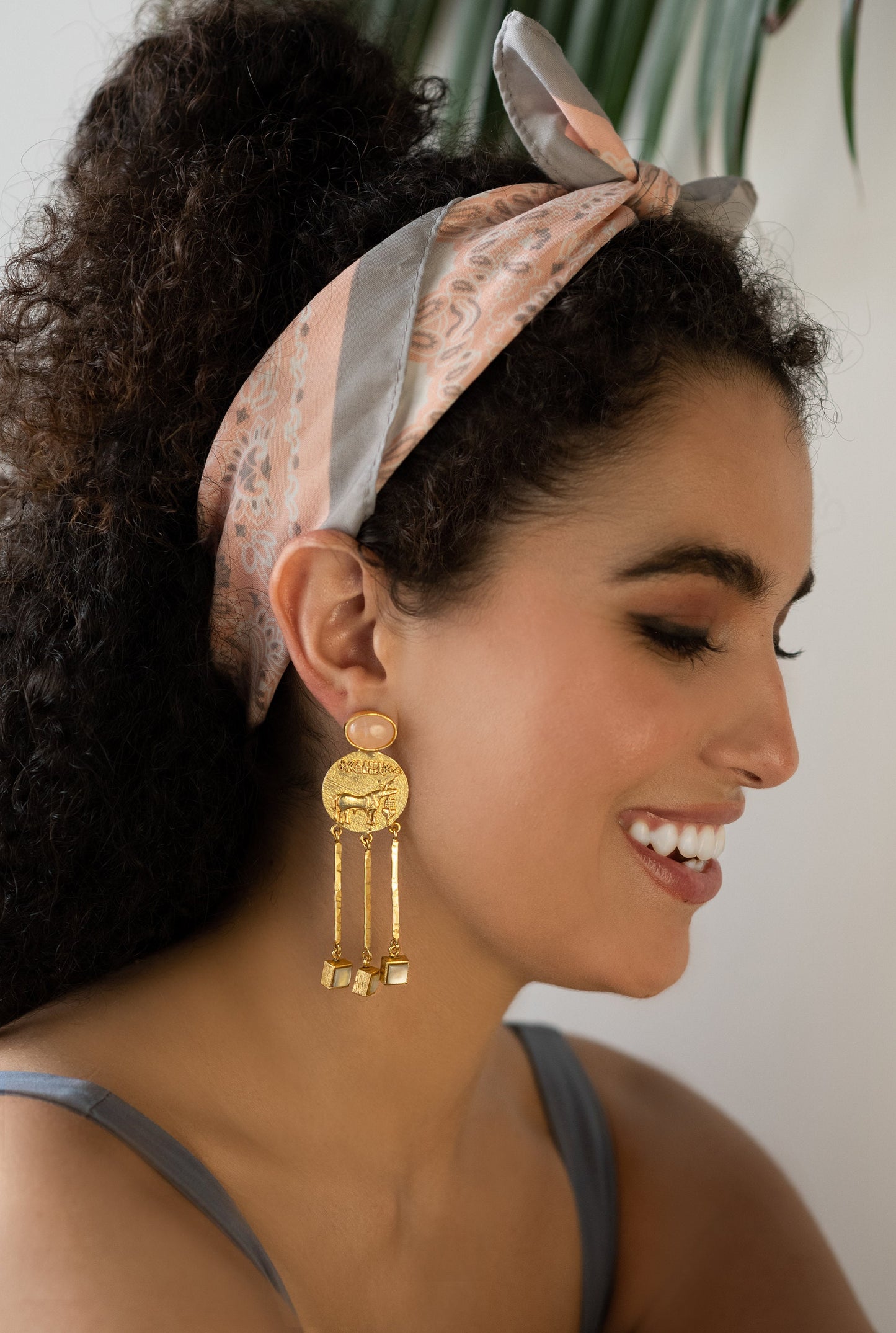 Gold Coin Boho Earrings