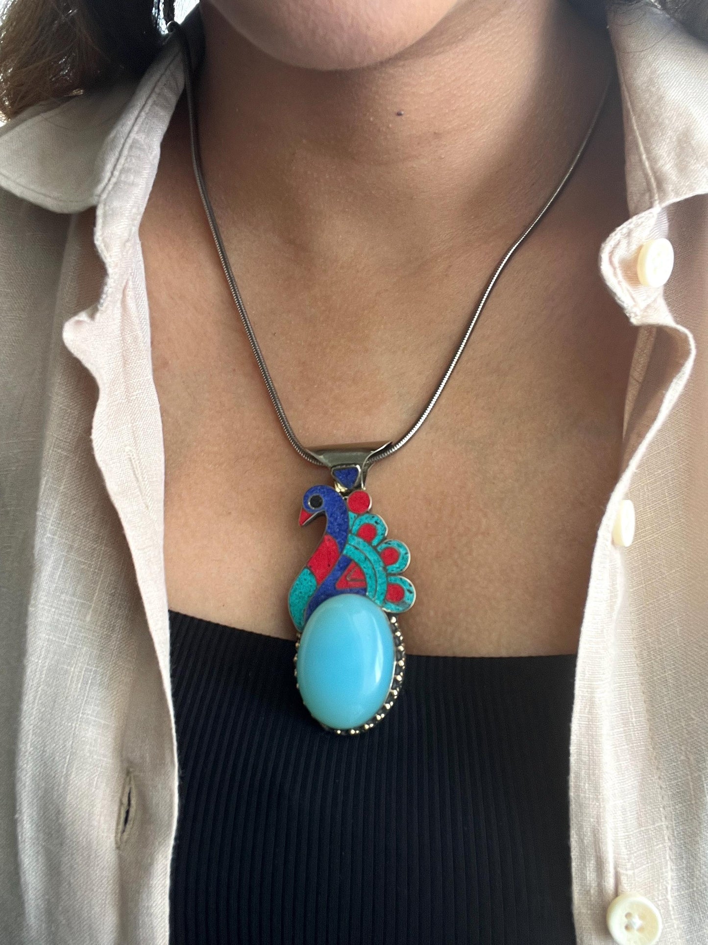 Tibetan Peacock Pendant