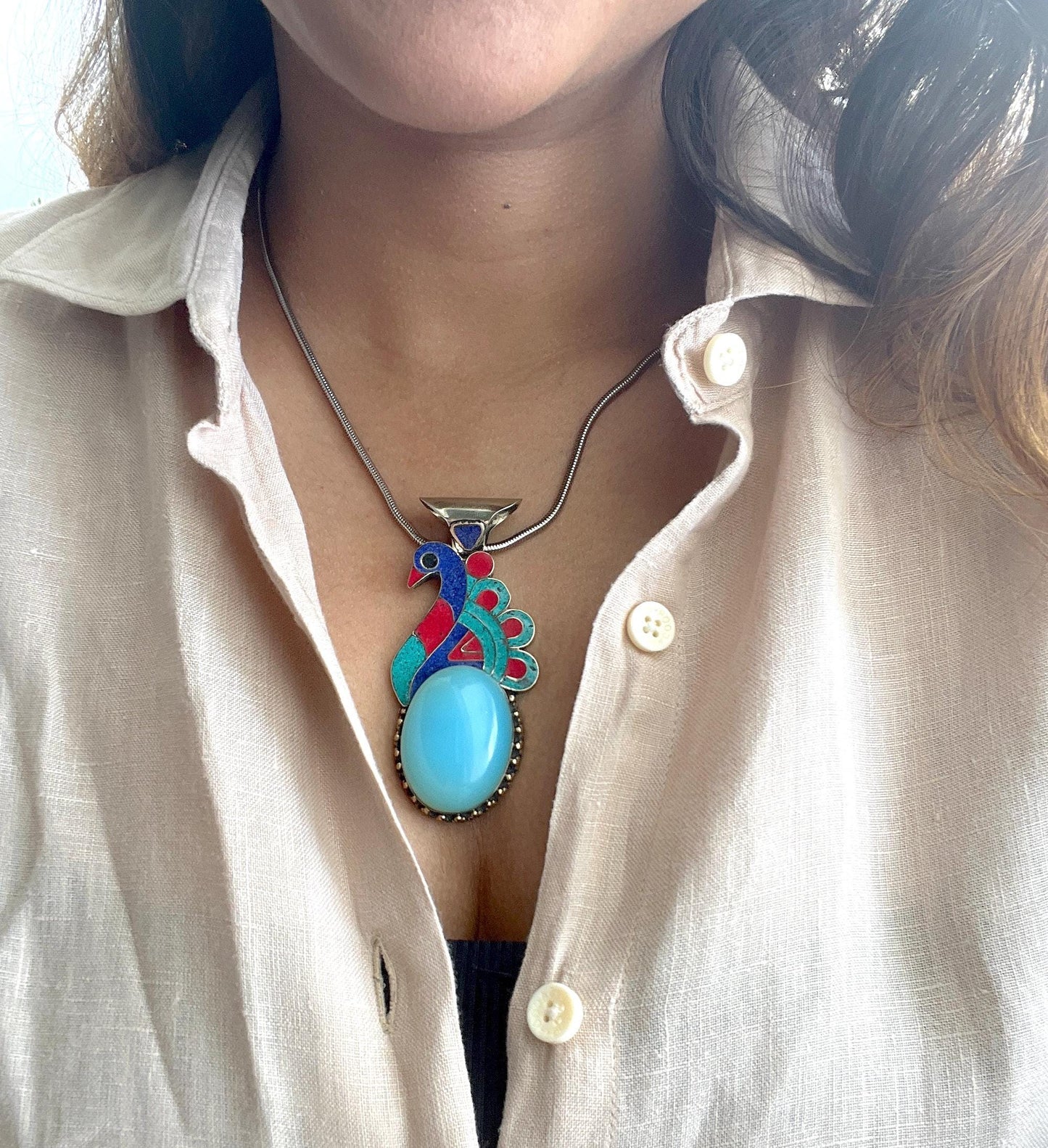 Tibetan Peacock Pendant