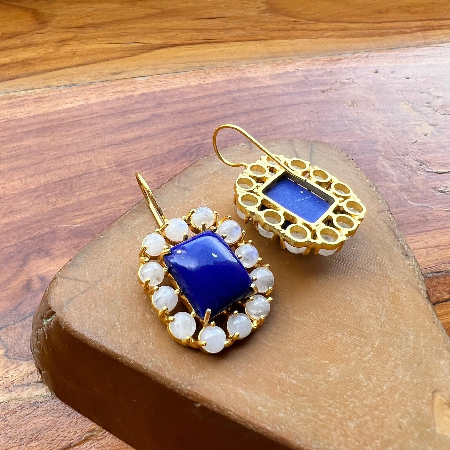 Lapis Moonstone Earrings