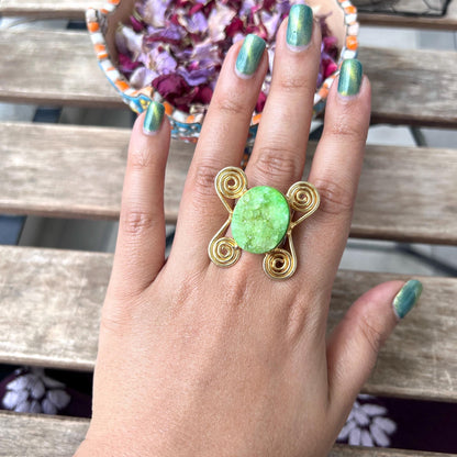 The Enache 1. Green Geode Druzy Ring TheEnache