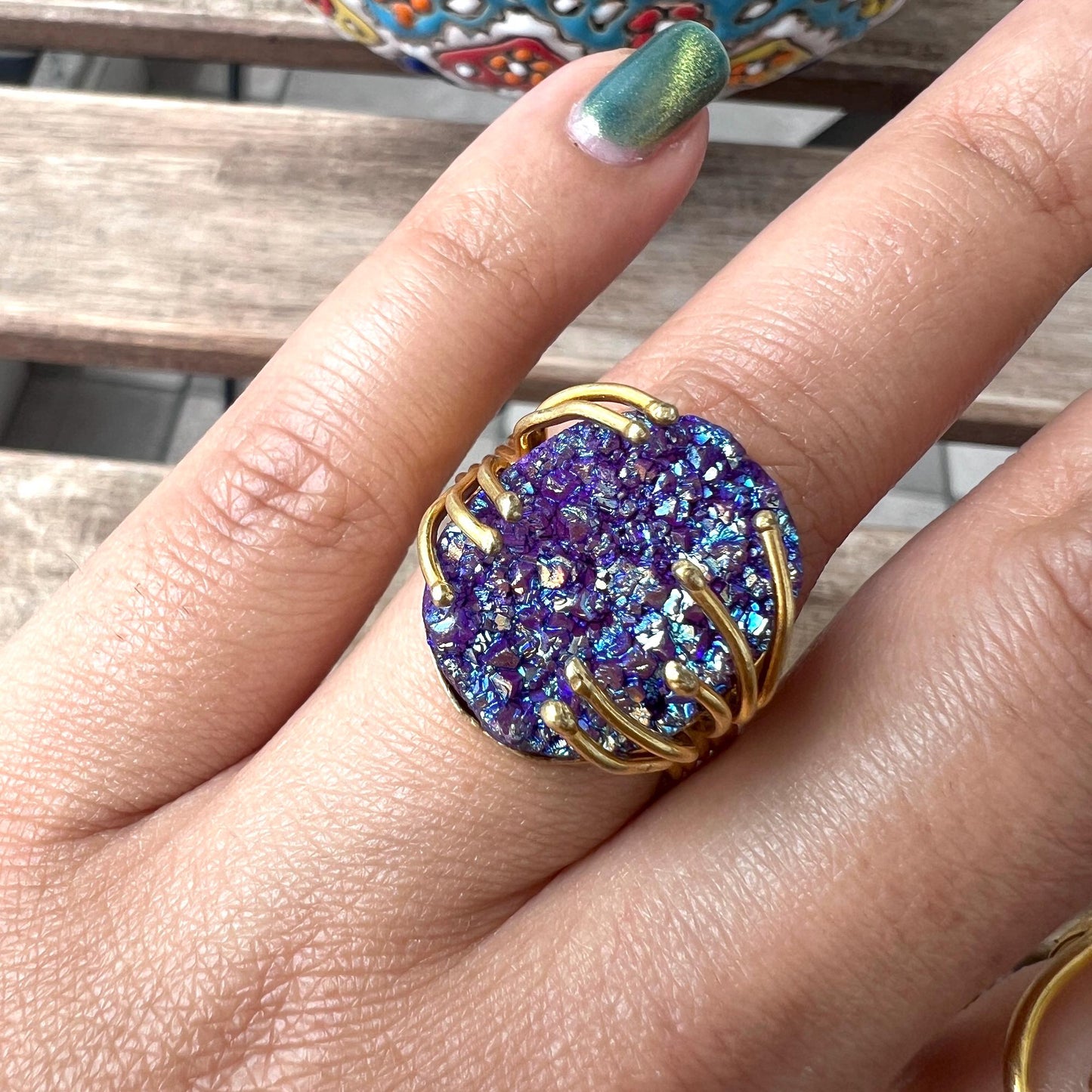 The Enache 1. Purple Druzy Agate Ring TheEnache