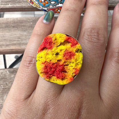 The Enache 1. Yellow Red Druzy Ring TheEnache