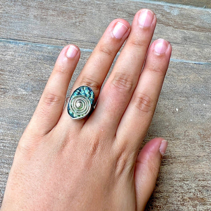 The Enache 2 Blue Druzy Statement Ring TheEnache