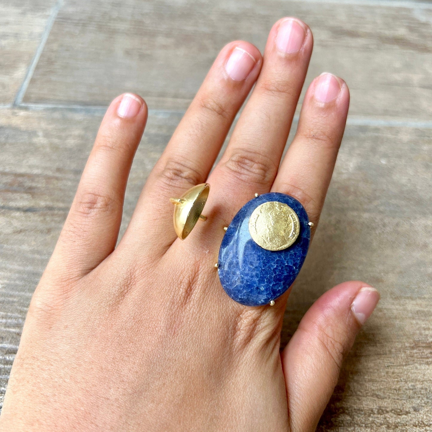 The Enache 3 Blue Druzy Statement Ring TheEnache