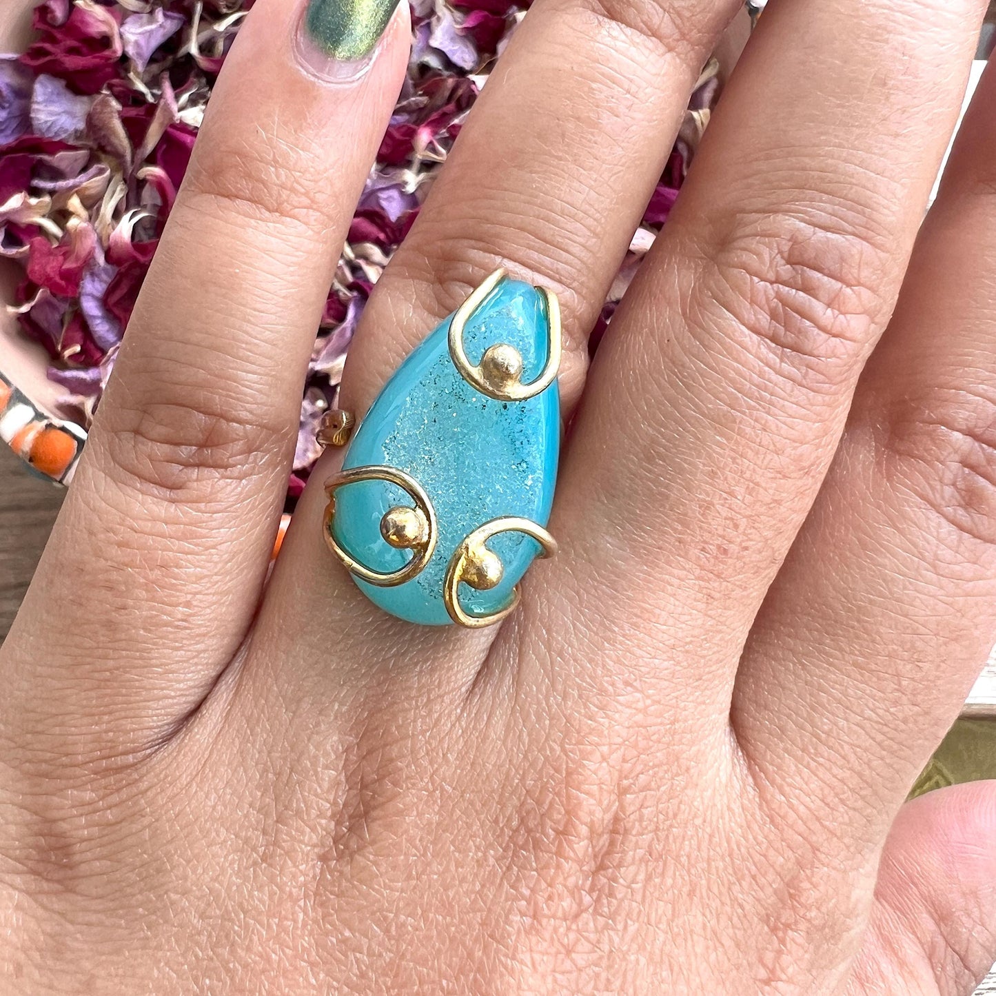 The Enache 3. Blue Geode Druzy Statement Cocktail Ring TheEnache