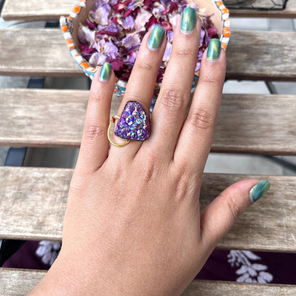 The Enache 3. Purple Druzy Agate Ring TheEnache
