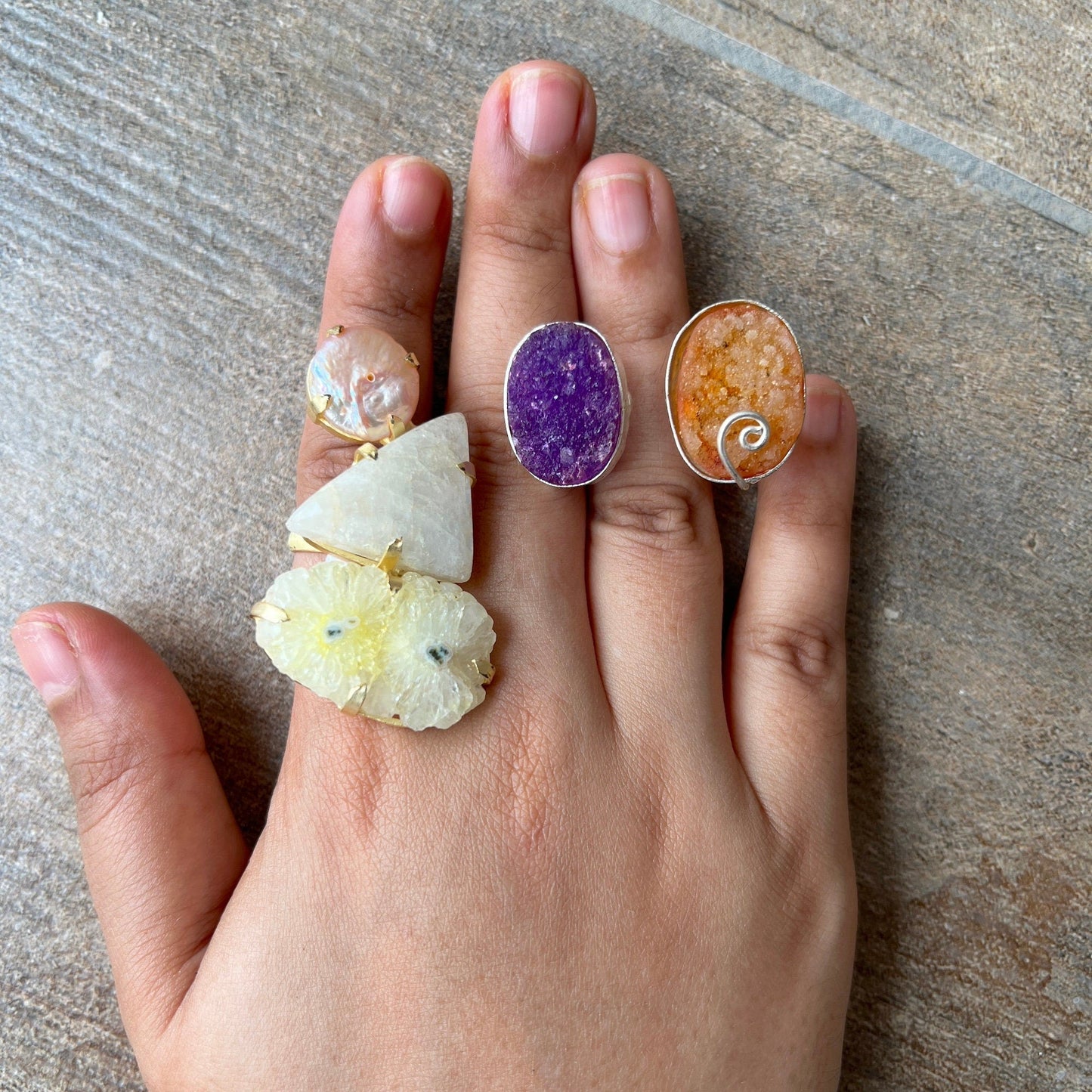 The Enache 4 Druzy Agate Ring TheEnache