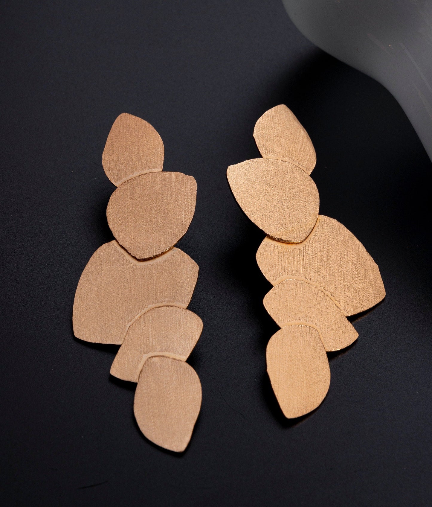 The Enache Abstract Gold Metal Earrings TheEnache