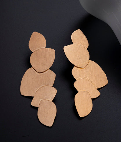 The Enache Abstract Gold Metal Earrings TheEnache