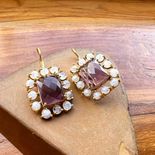 The Enache Amethyst Moonstone Earrings TheEnache