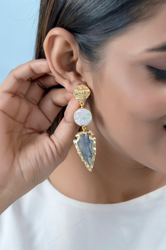 The Enache Arrowhead Pearl Earrings TheEnache