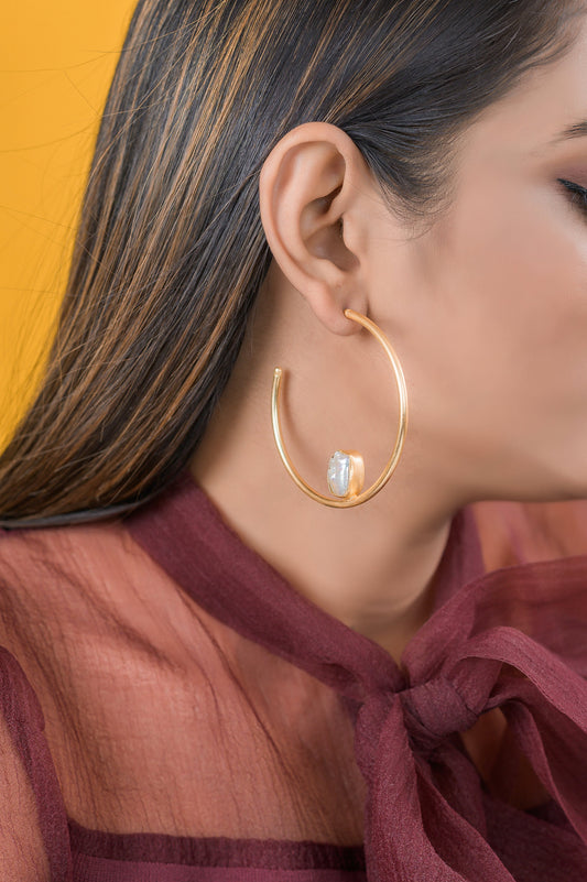 The Enache Big Pearl Hoop Earrings TheEnache