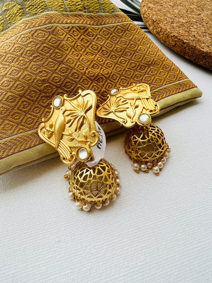 The Enache Bird Filigree Jhumka Earrings TheEnache