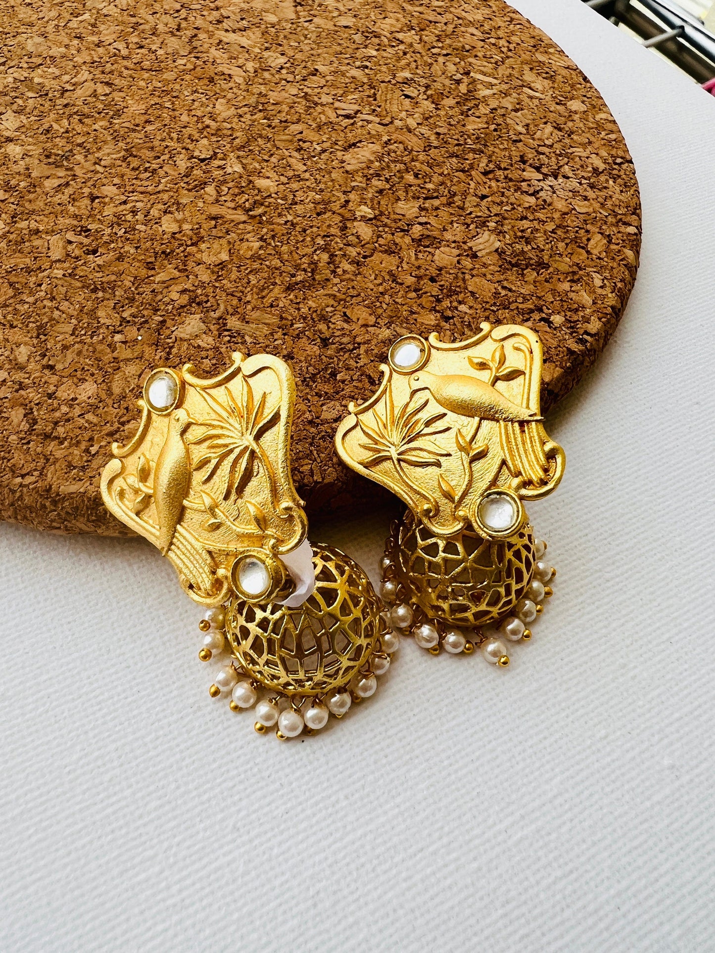 The Enache Bird Filigree Jhumka Earrings TheEnache
