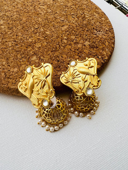 The Enache Bird Filigree Jhumka Earrings TheEnache