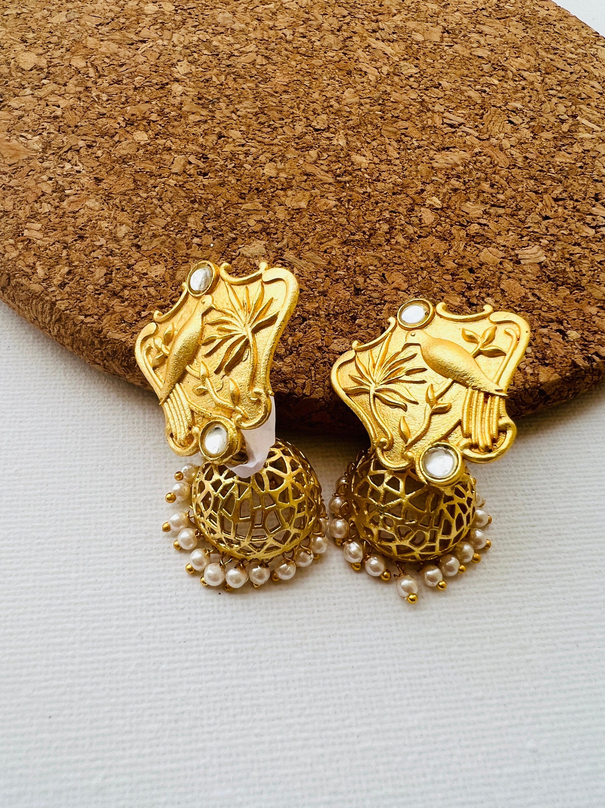 The Enache Bird Filigree Jhumka Earrings TheEnache