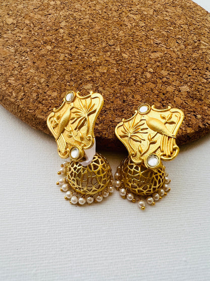 The Enache Bird Filigree Jhumka Earrings TheEnache