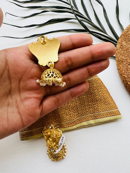 The Enache Bird Filigree Jhumka Earrings TheEnache