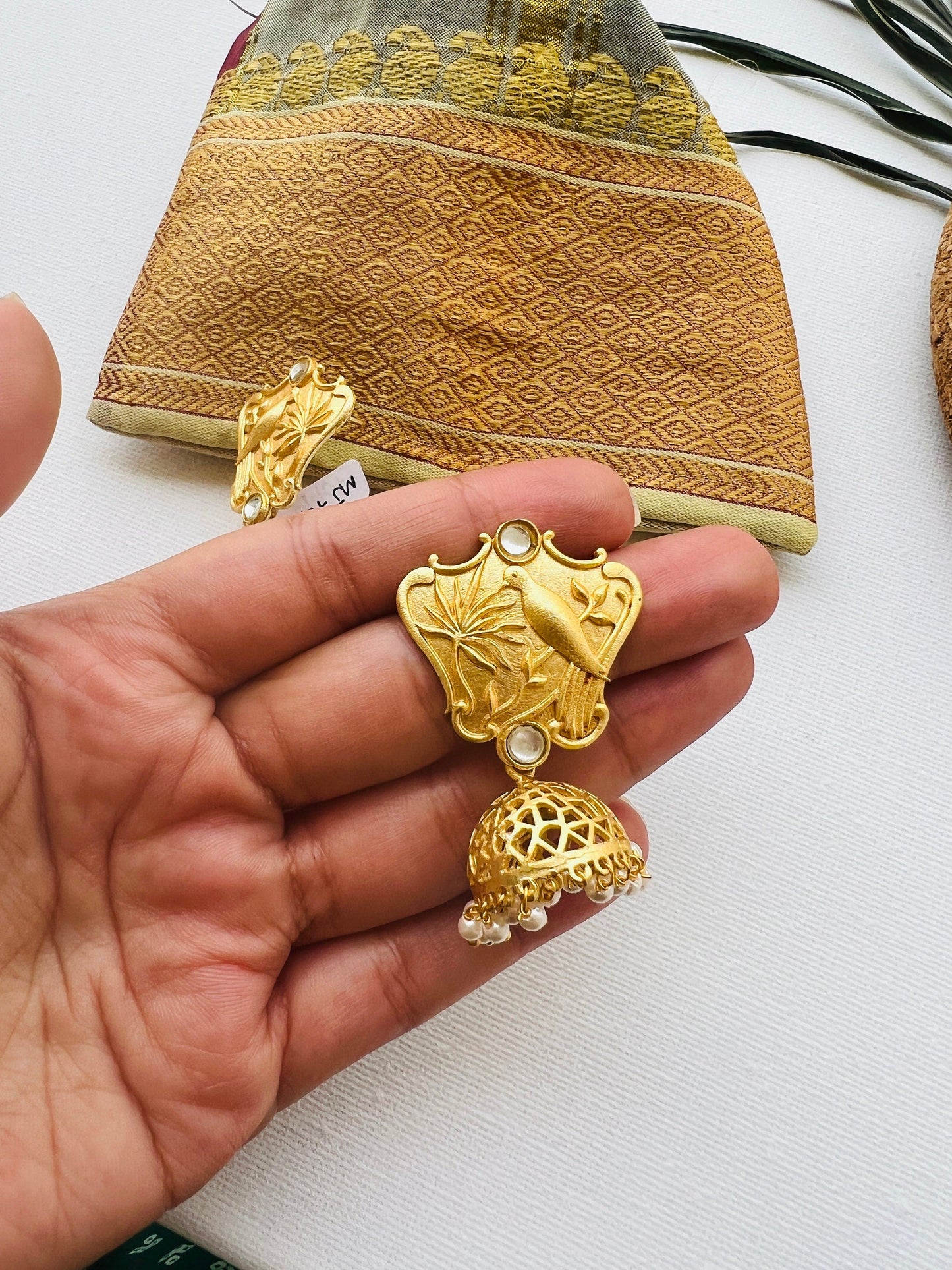 The Enache Bird Filigree Jhumka Earrings TheEnache