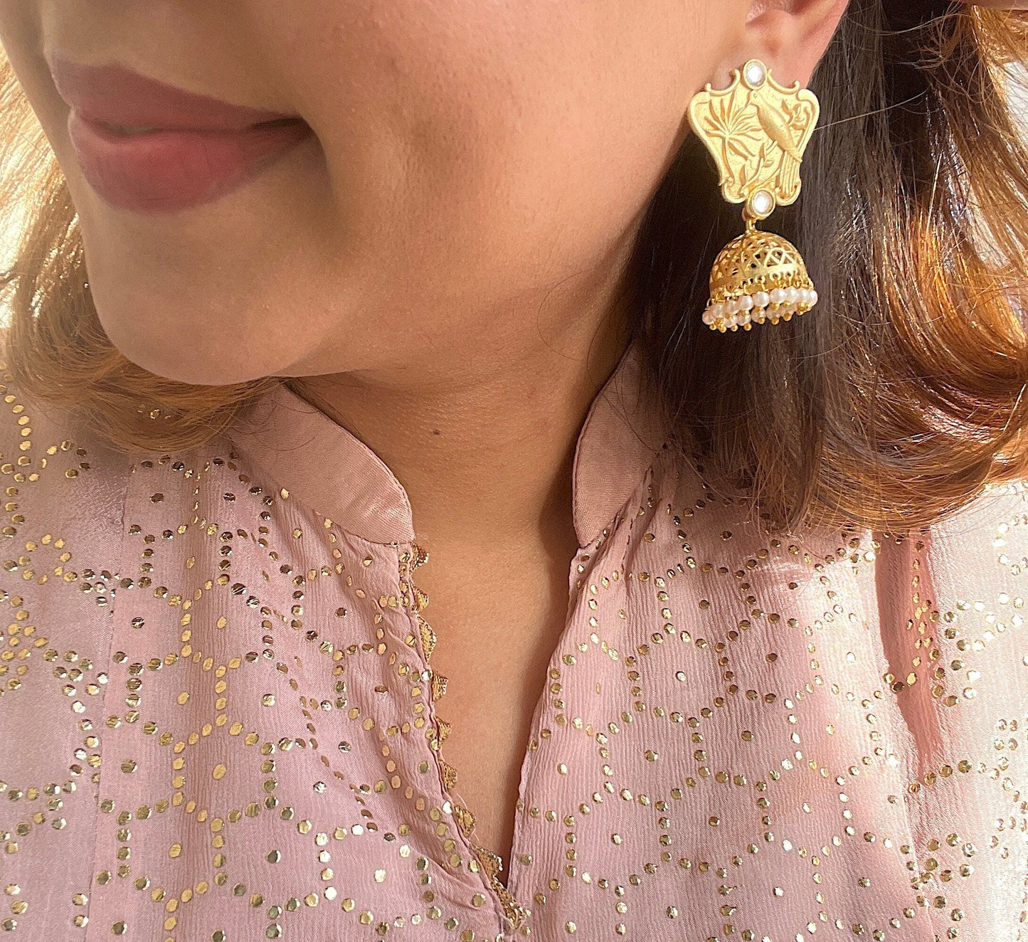 The Enache Bird Filigree Jhumka Earrings TheEnache