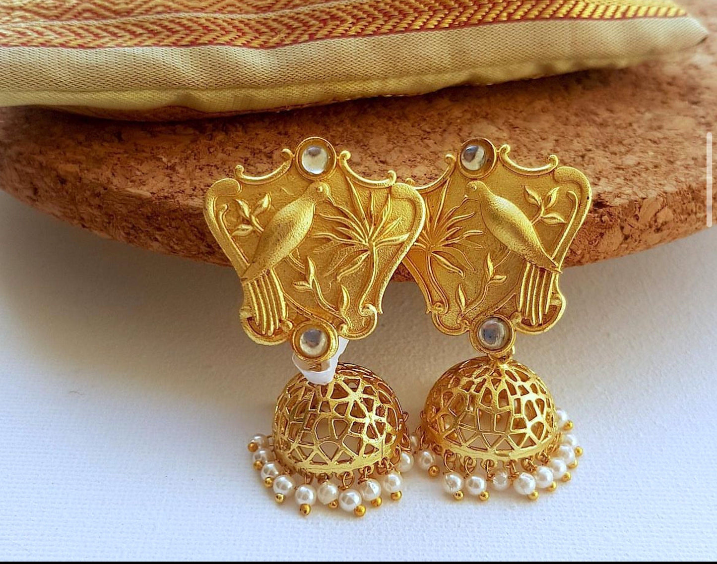 The Enache Bird Filigree Jhumka Earrings TheEnache