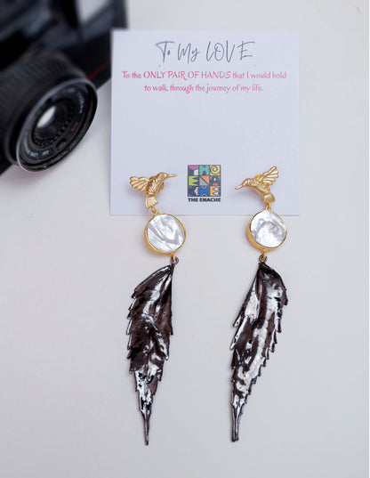 The Enache Bird Leaf Dangle Earrings TheEnache