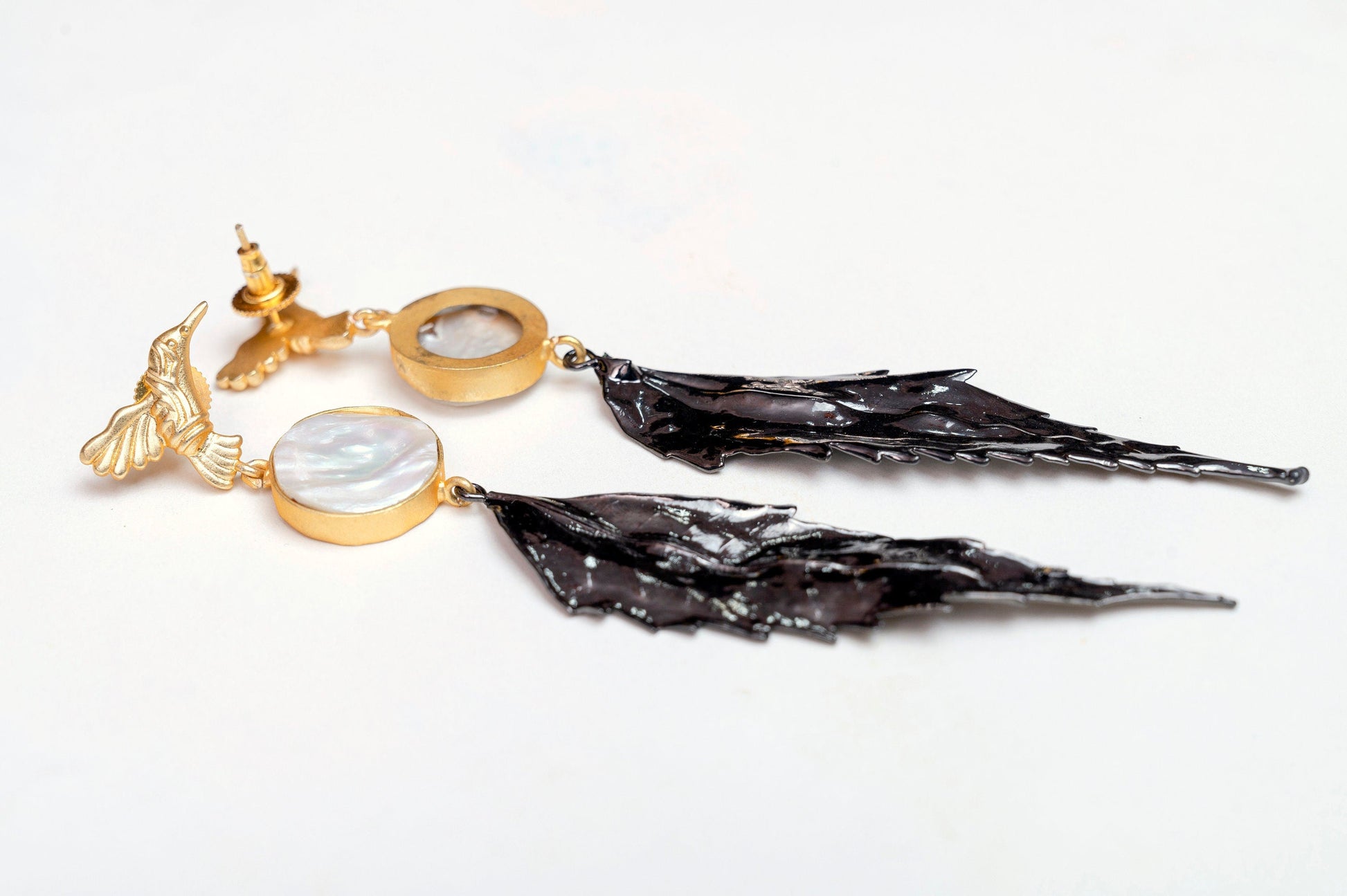 The Enache Bird Leaf Dangle Earrings TheEnache