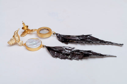 The Enache Bird Leaf Dangle Earrings TheEnache
