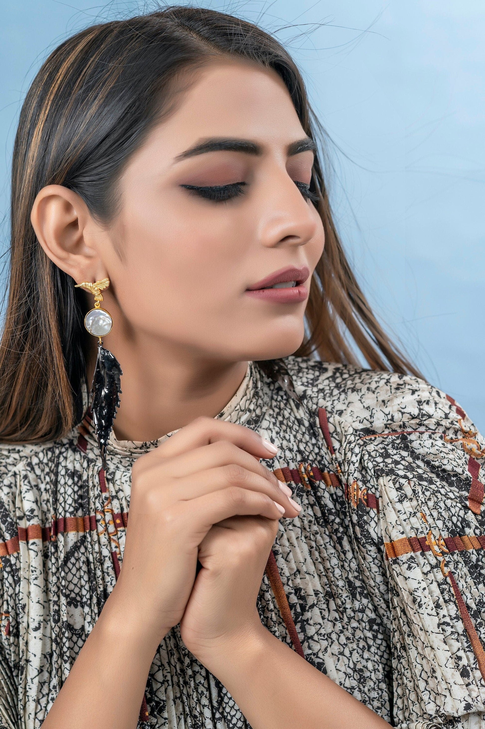 The Enache Bird Leaf Dangle Earrings TheEnache