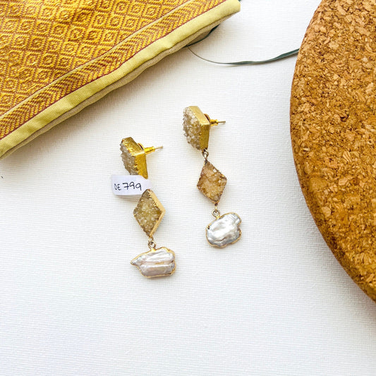 The Enache Biwa Pearl Dangle Earrings TheEnache