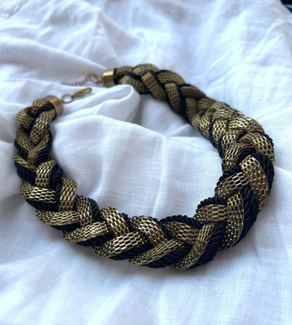 The Enache Black Bohemian Braided Necklace TheEnache
