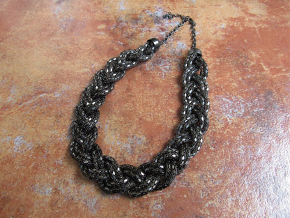 The Enache Black Braided Bib Necklace TheEnache
