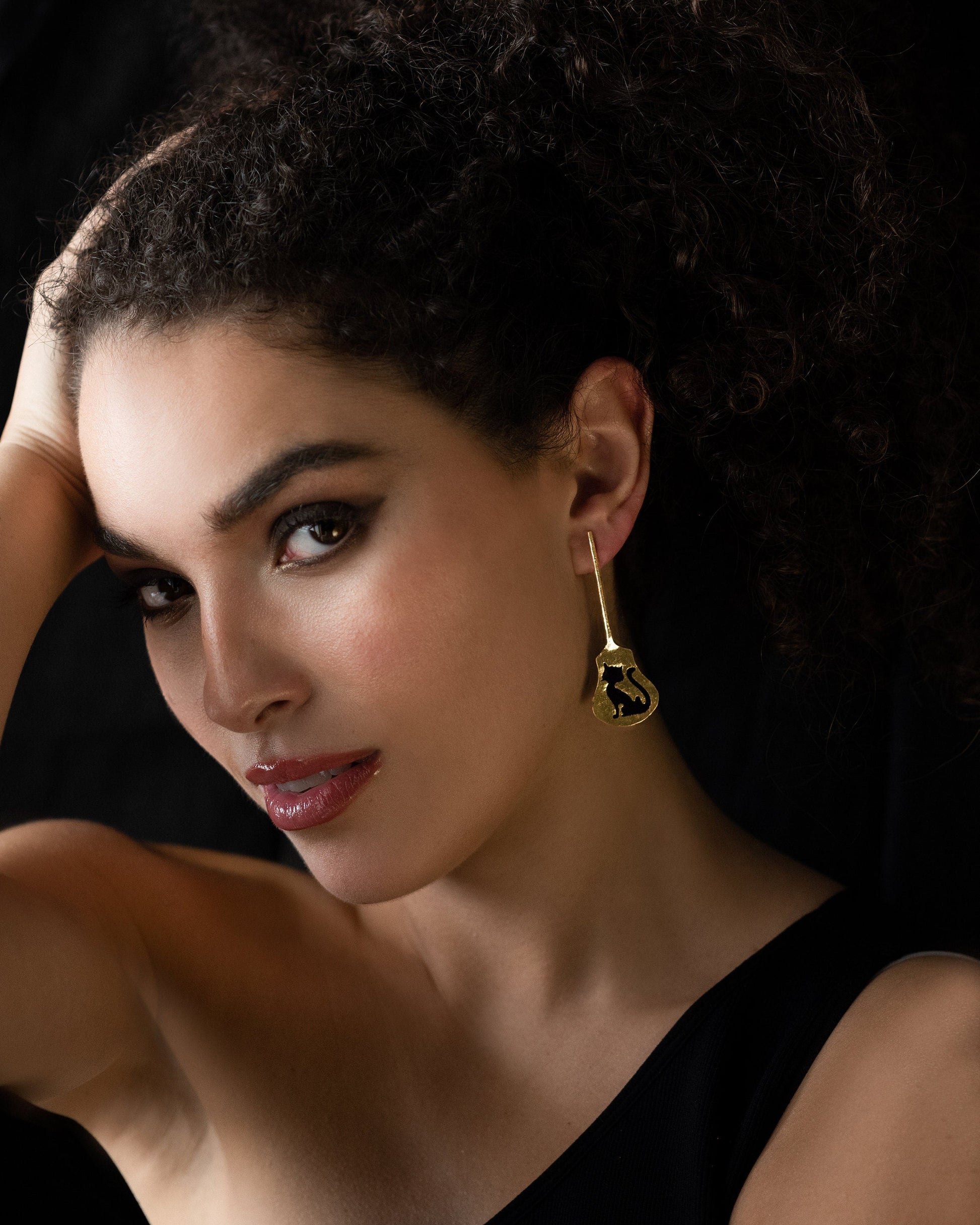 The Enache Black Cat Boho Earrings TheEnache