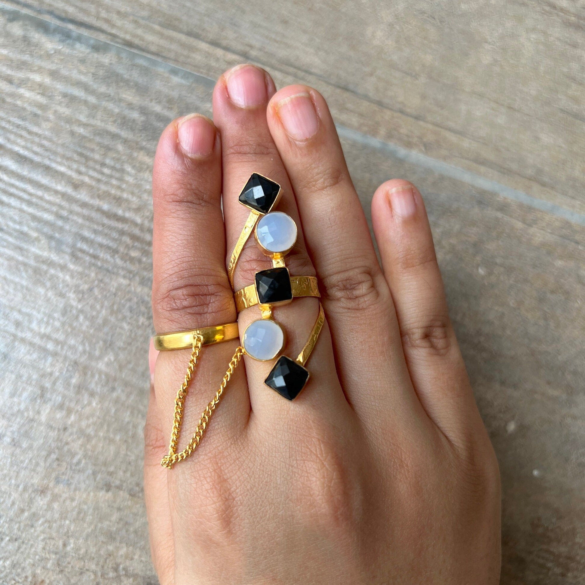 The Enache Black Multi Stone Ring TheEnache