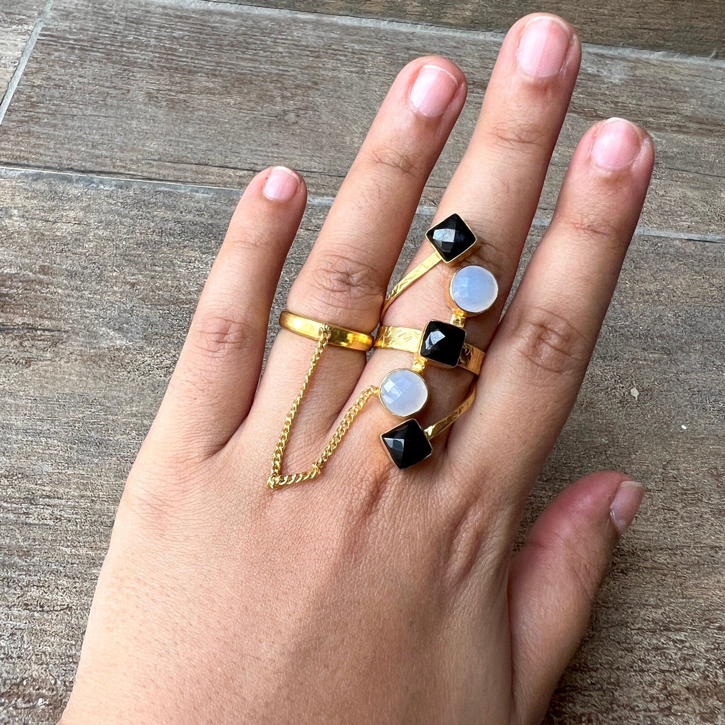 The Enache Black Multi Stone Ring TheEnache