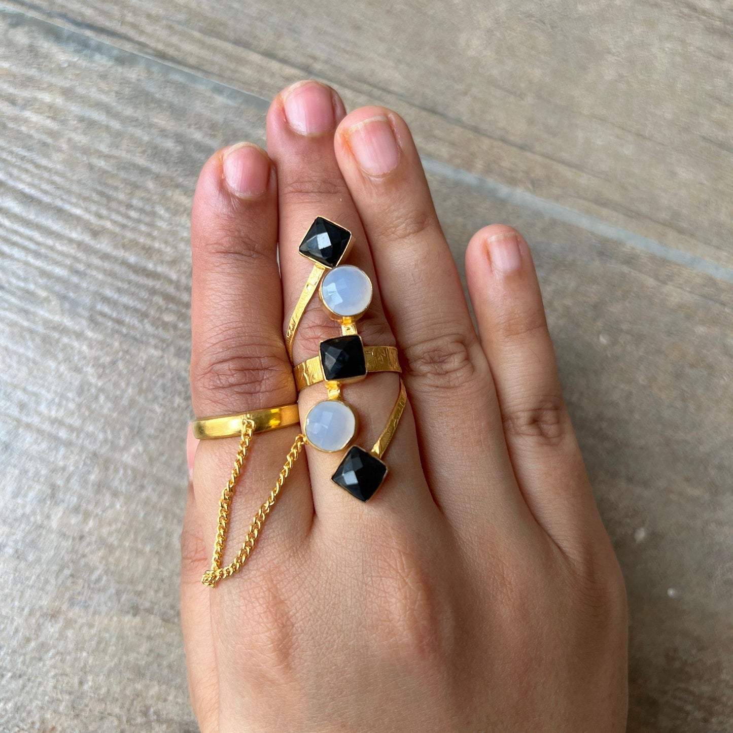 The Enache Black Multi Stone Ring TheEnache