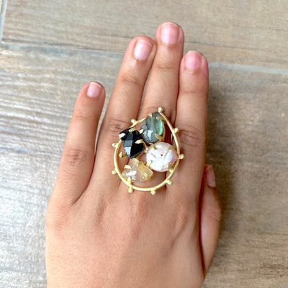 The Enache Black Multi Stone Ring TheEnache